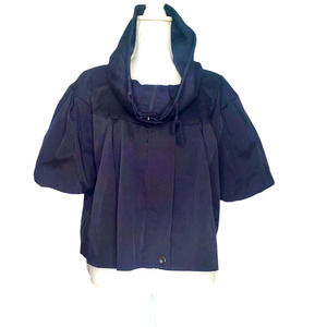 NY Collection Funnel Neck Short Sleeve Cropped Jacket Sz XL